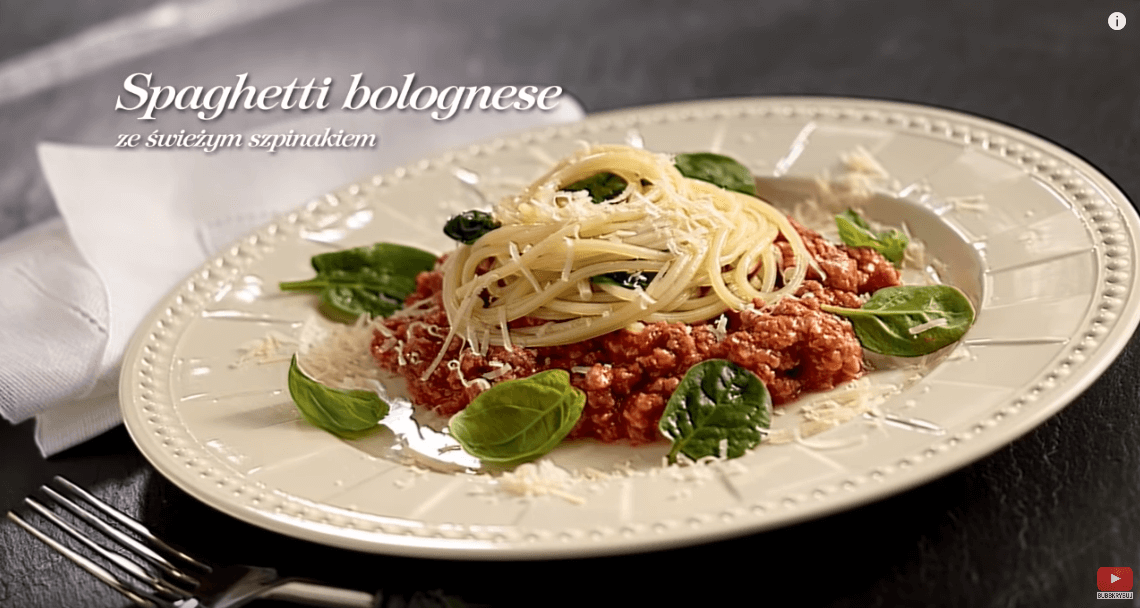 Spaghetti bolognese ze świeżym szpinakiem – Karol Okrasa – Przepisy Kuchni Lidla